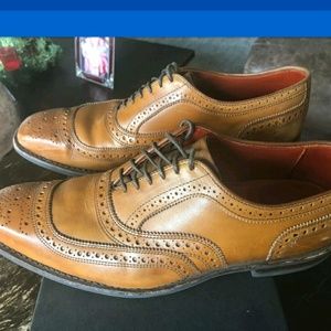 Allen Edmond mens Toe cap shoes, Tan, US 10.5